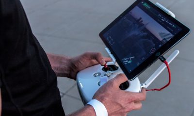 Man controls a drone