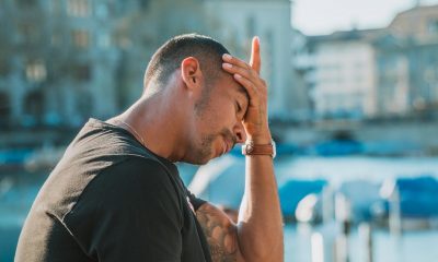 Man suffering from a headache