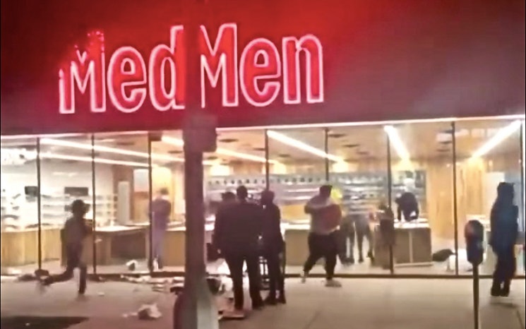 Two MedMen locations in Los Angeles suffered heavy looting amid incidents at dozens of stores. (via Twitter)