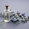 A bottle of tincture near some lavender flowers