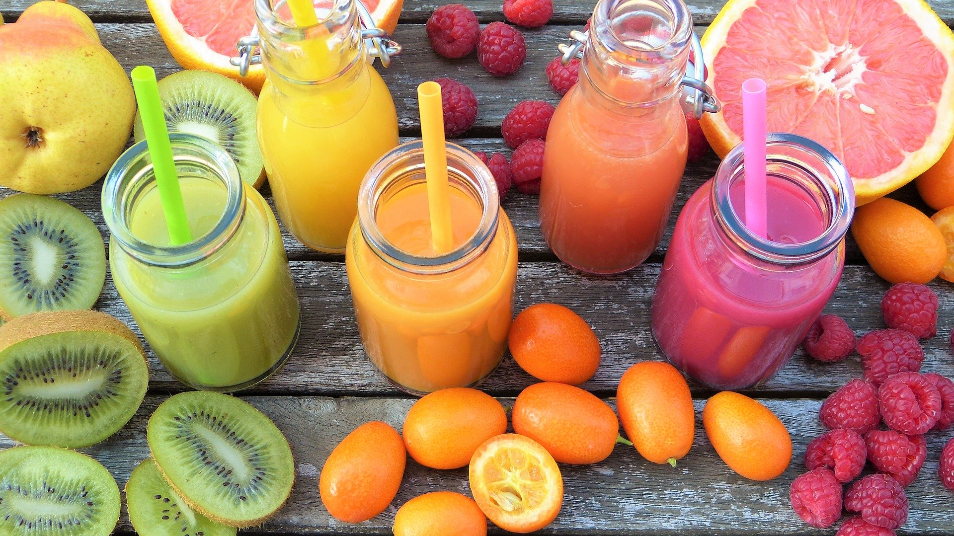 Three fruit smoothies