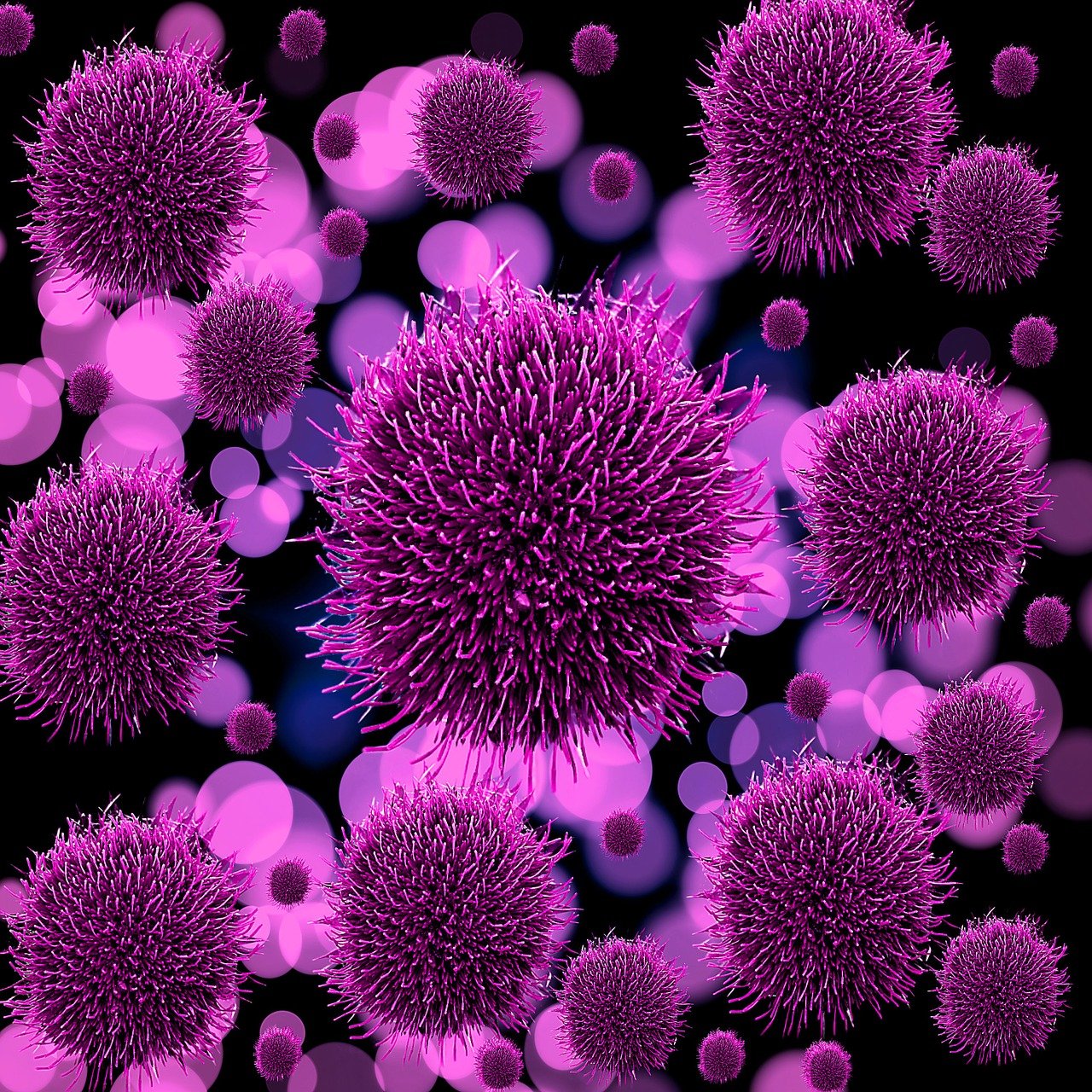 Purple virus graphic