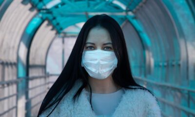 Woman in face mask