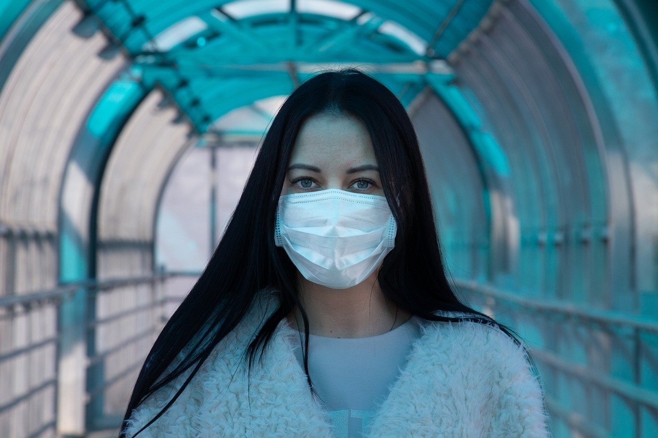 Woman in face mask