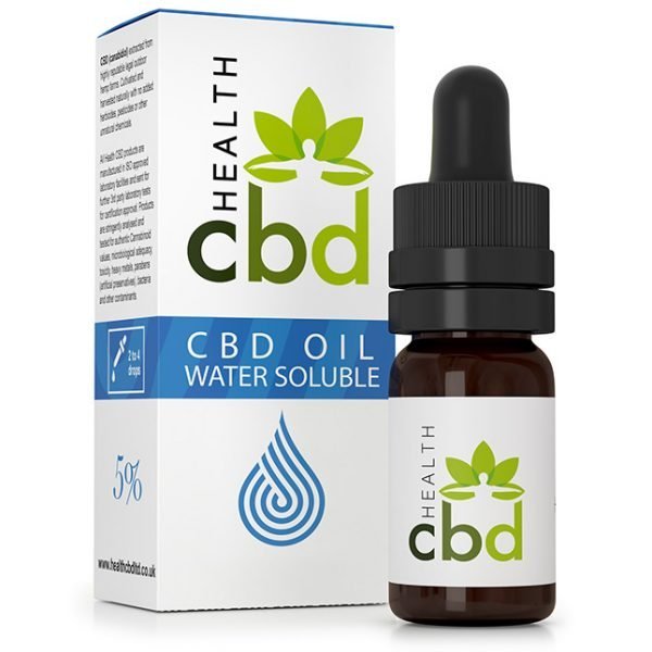 Bottle of Health CBD Water Soluble CBD Oil, 500mg. 