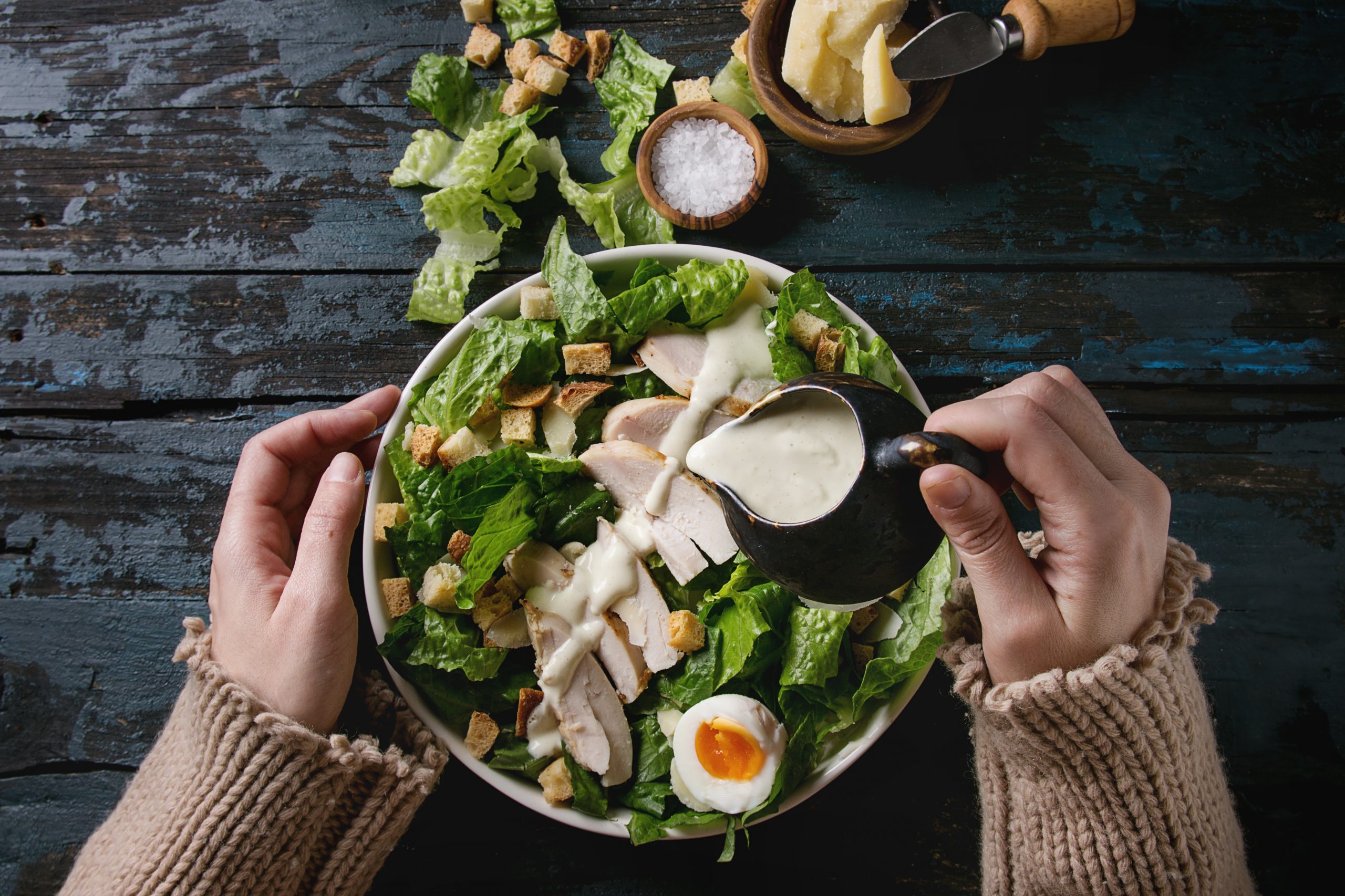 Chicken salad drizzled with our CBD salad dressing.