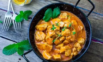 CBD Chicken Curry in a bowl waiting to be served to friends and family.