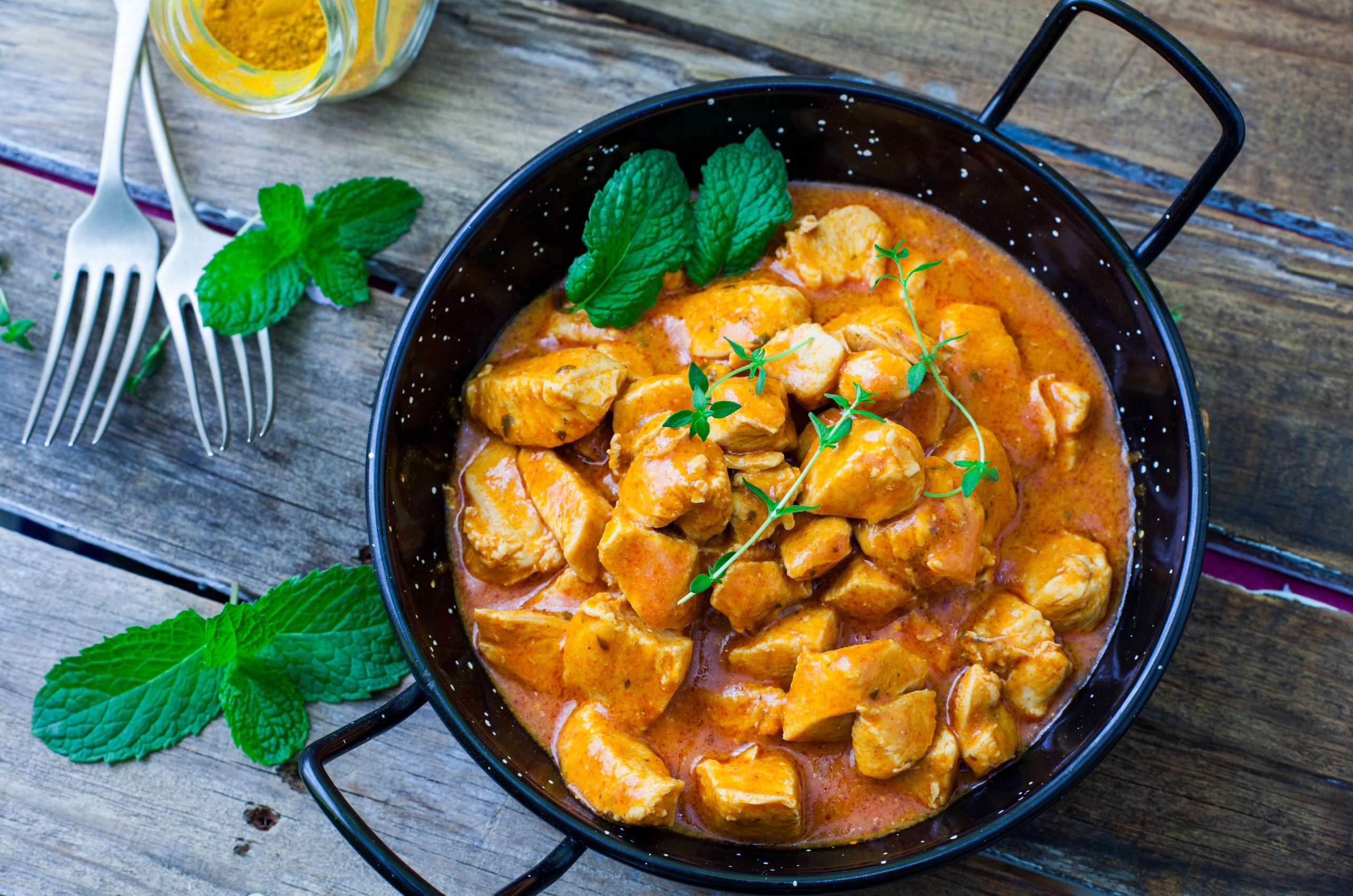 CBD Chicken Curry in a bowl waiting to be served to friends and family.